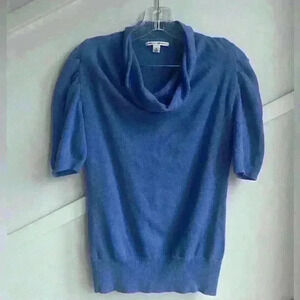Banana Republic Wool Blend Drape Cowl Blue Periwinkle Stretch  Sweater size S